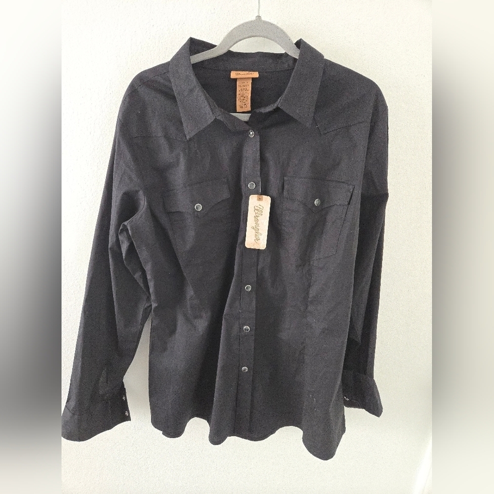 NWT Wrangler Western Fashion Long Sleeve Solid Top Mens Size XL Cowboy